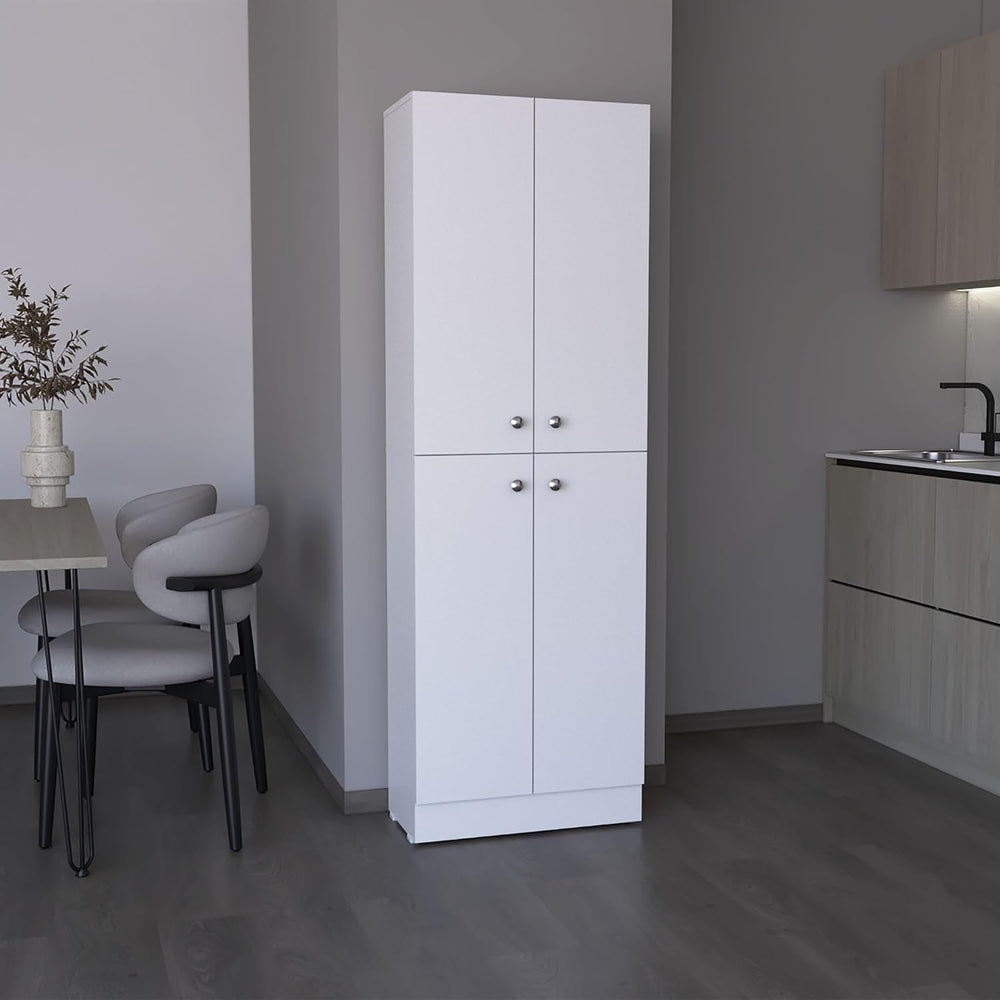 Kitchen Pantry 71" H, 4 Doors, 5 Adjustable Shelves, Laundry, White,for ...
