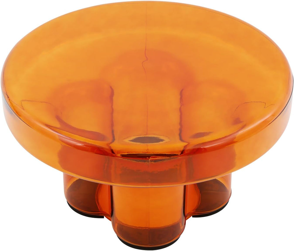 Modern Glass Coffee Table,Minimalist Round Coffee Table with Base,Modern Smal...