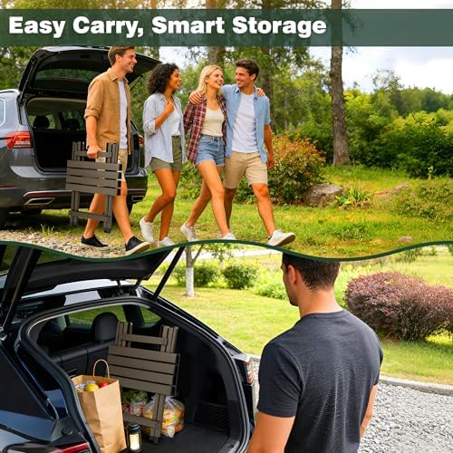 SUNNYFEEL Folding Camping Table - Lightweight Aluminum Portable Picnic Table ...