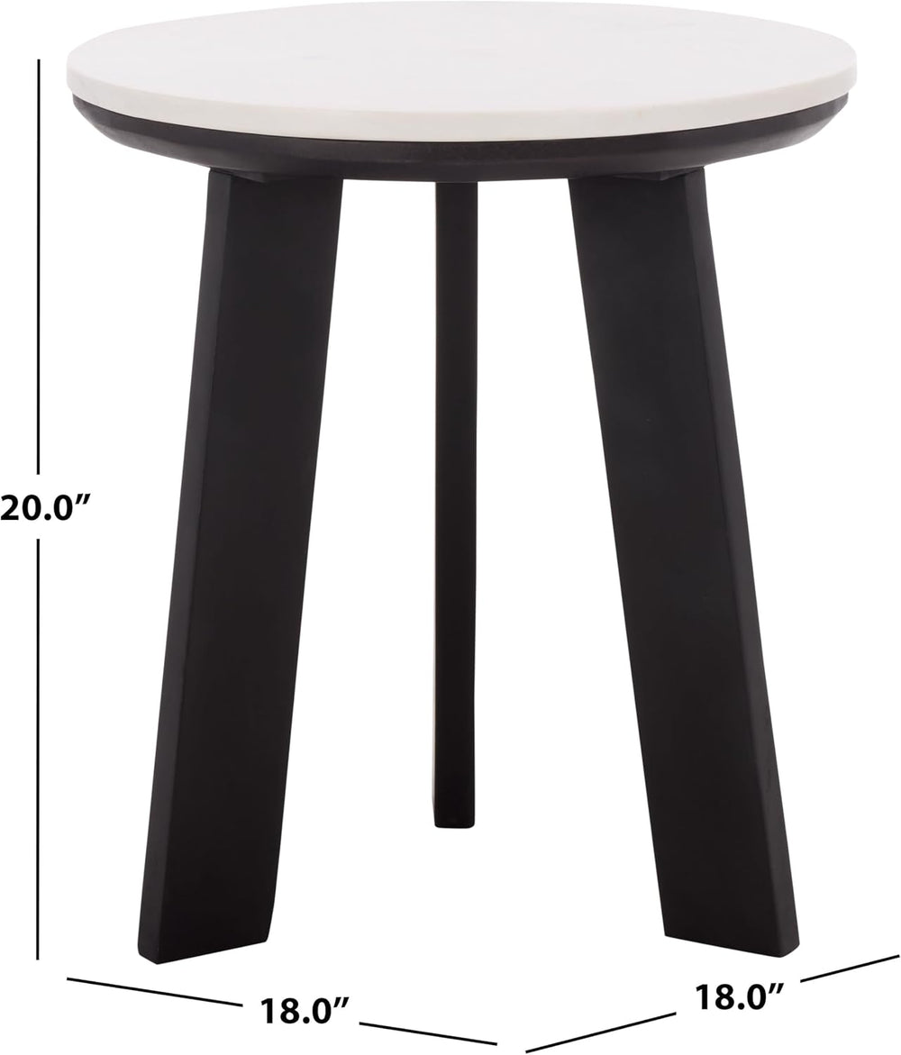 SAFAVIEH Home Collection - Sanji Marble Top Accent Table, Round Modern Side T...