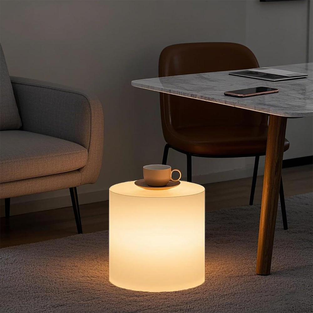 Mr.Go 16-Inch LED Chair Light, Color Changing Light Up Cylinder Stool Table