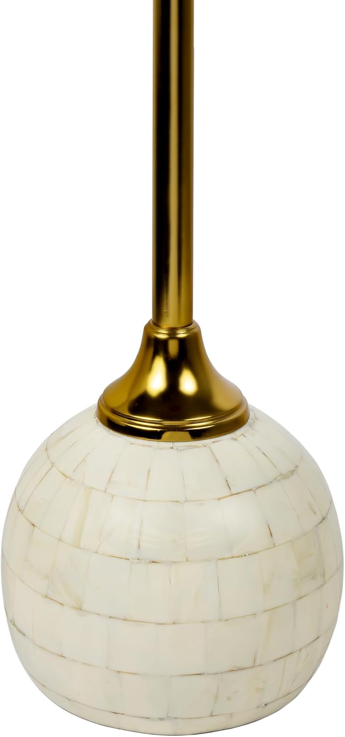 JONATHAN Y Evelyn 26" Round Mosaic Top Pedestal Drink Table, Cream/Gold ...