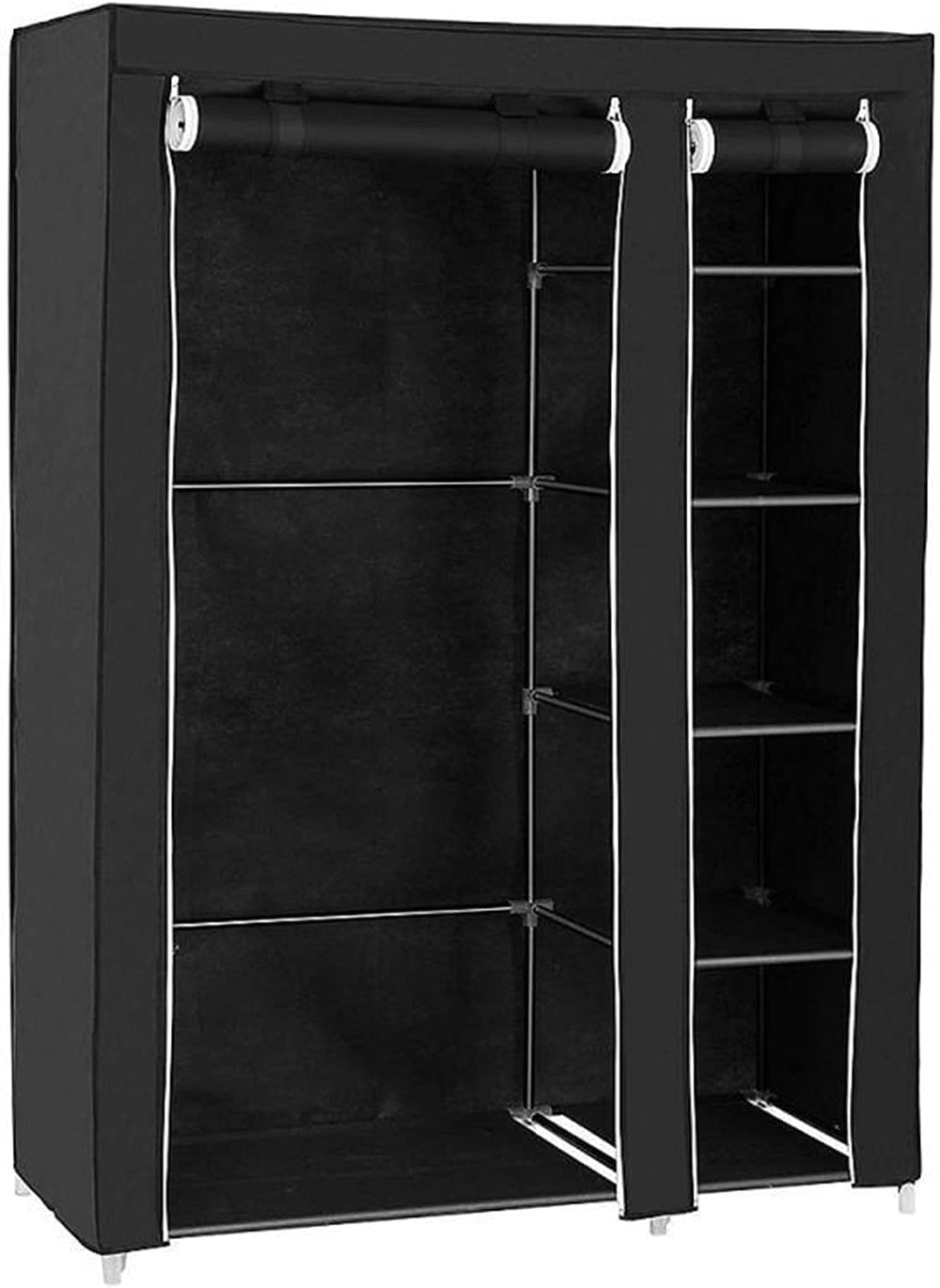 Wardrobe Black Canvas Closet Wardrobe Household Portable Clothes Shoe Storage...