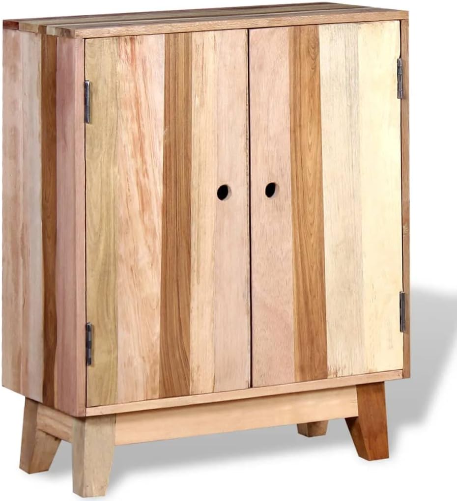 Retro Solid Reclaimed Wood Sideboard with Ample Storage, Handmade Craftsmansh...