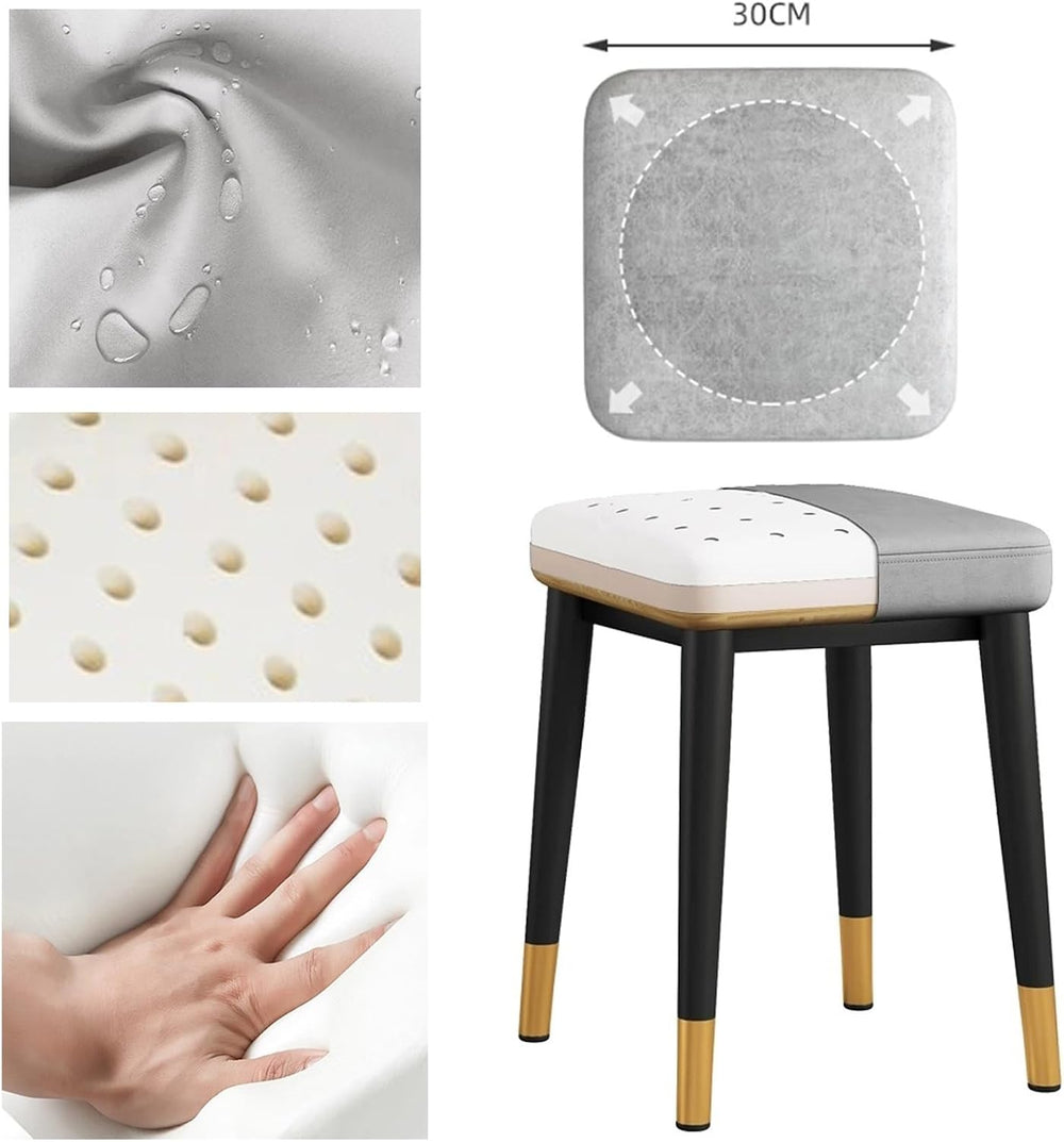 Dining Stool, Dressing Table Stool, Spare Square Chair, Metal Frame Side Chai...