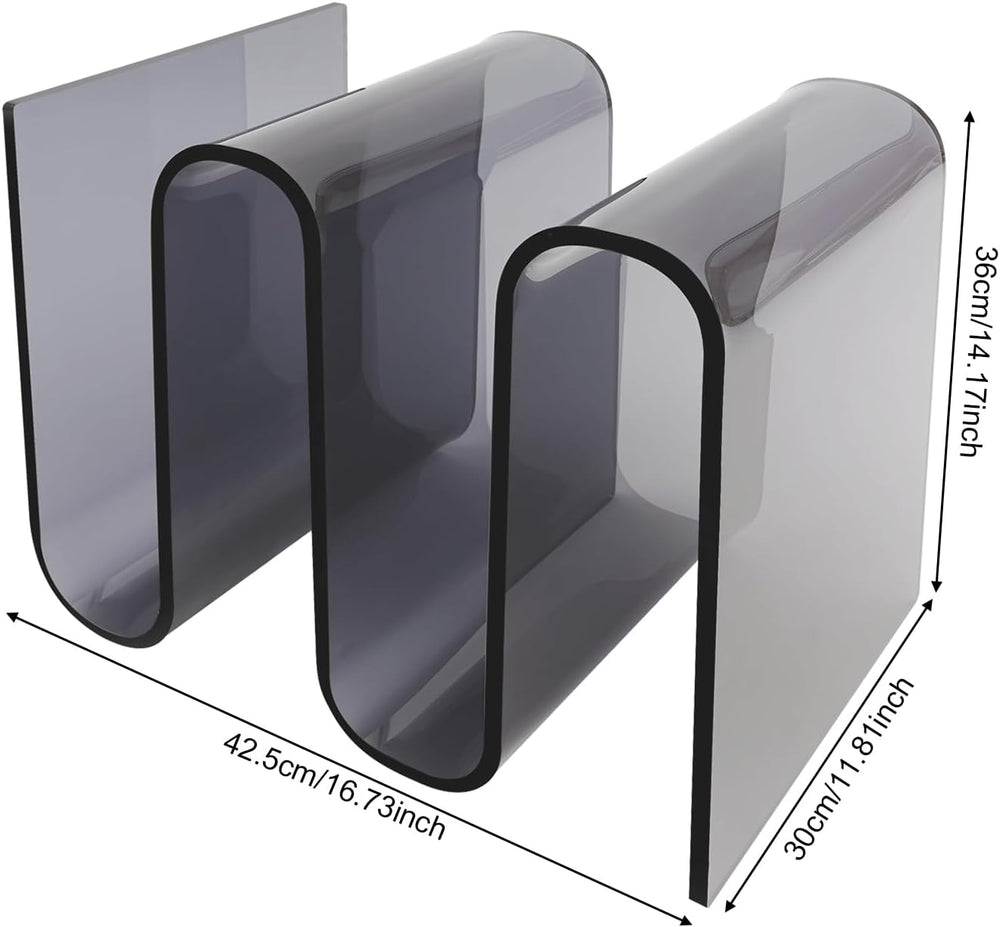 S-Shaped Acrylic End Table, Side Table for Living Room, Bedside Table for Bed...