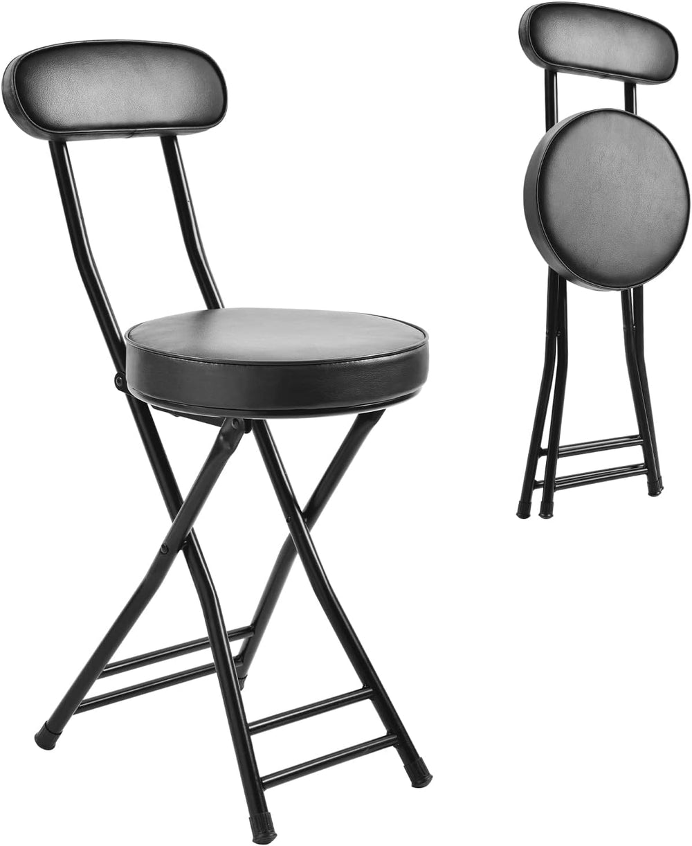 H HOMEWINS Folding Stool,18.7" Portable Foldable Stool Chair