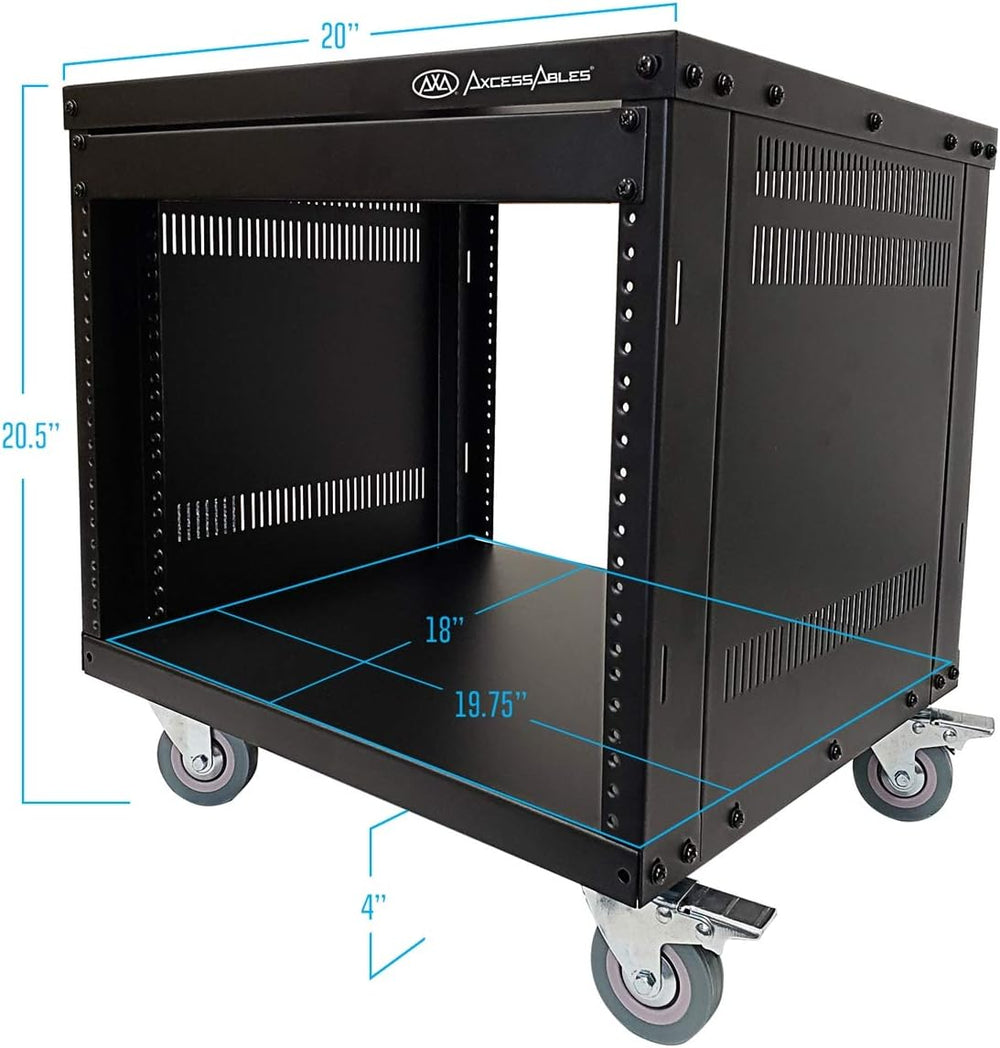 AxcessAbles 8U Network Rack with Wheels-500lb Capacity,18" Depth |19-Inc...