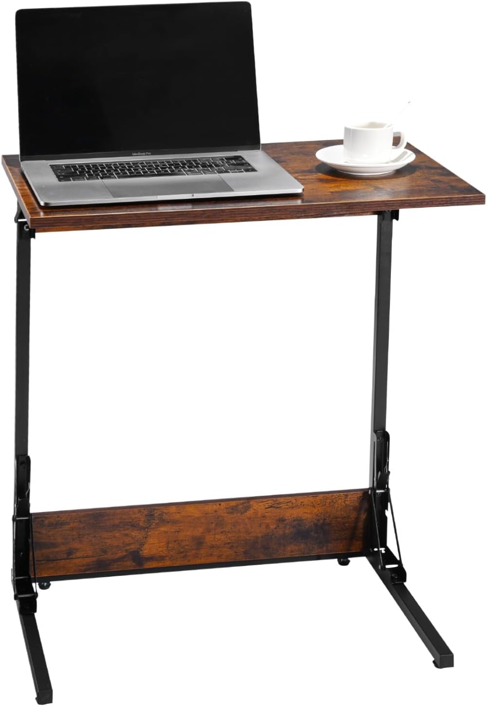 VEVOR C Table, Folding C Shaped End Table with Metal Frame & Adjustable F...