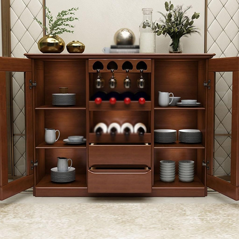 Entryway Cabinet Chinese Solid Wood Wine Cabinet Restaurant Multifunctional D...