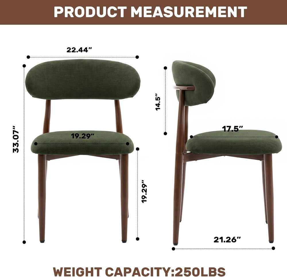 UVV Dining Chairs Set of 8, Metal Kitchen Chairs with Modern Fabric Upholster...