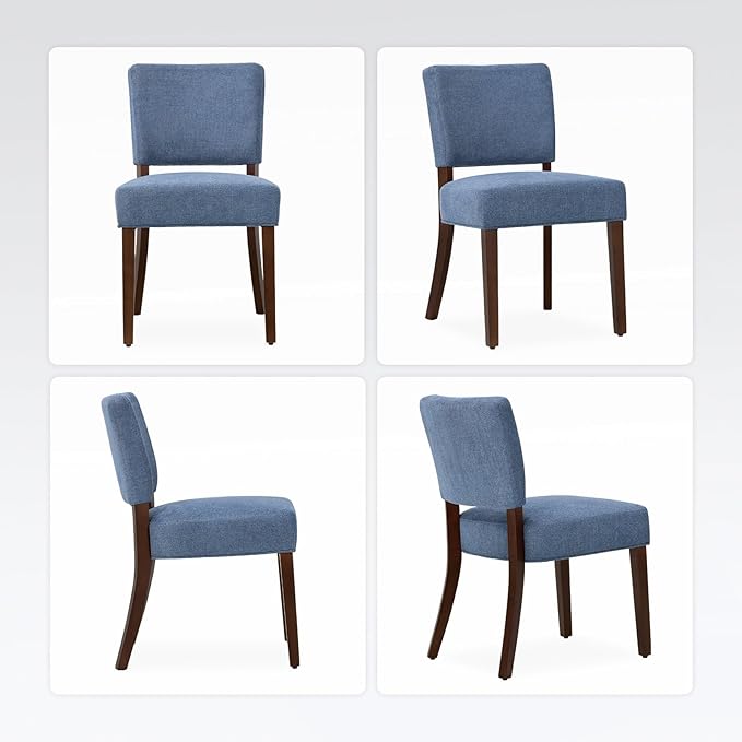 Upholstered Dining Chairs Set of 2, Fabric Kitchen Chairs with Padded Seat &a...