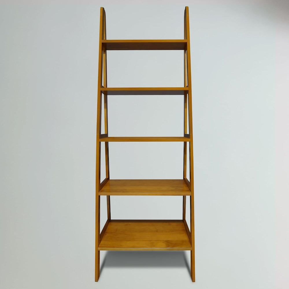 Casual Home 100% Solid Wood 5-Shelf Ladder Bookcase, Standard, 72" H, Ch...