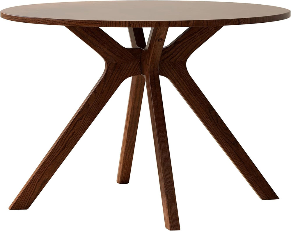 YESWOOD 43.3’’ Round Dining Table for 4, Solid Wood Oak Kitchen Table with In...
