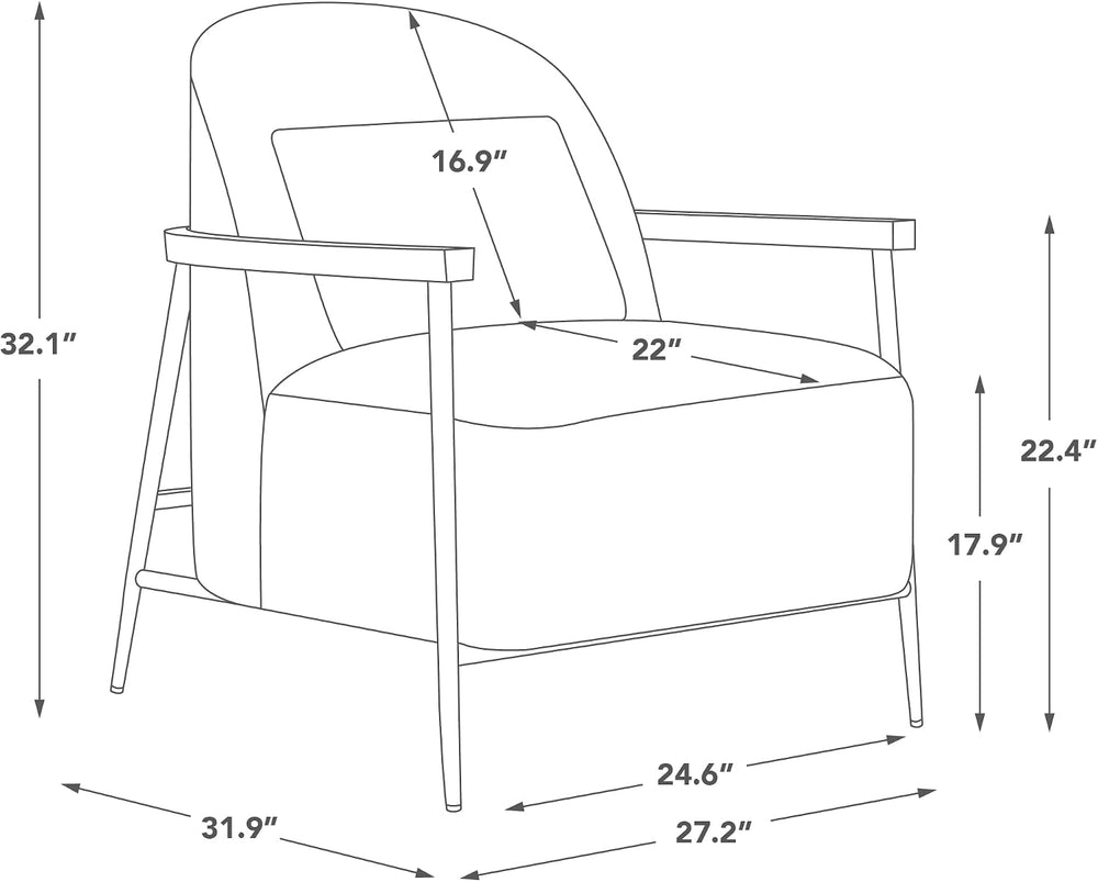 CHITA Accent Chair Set of 2, Sherpa Armchair with Wooden Armrest, Ivory