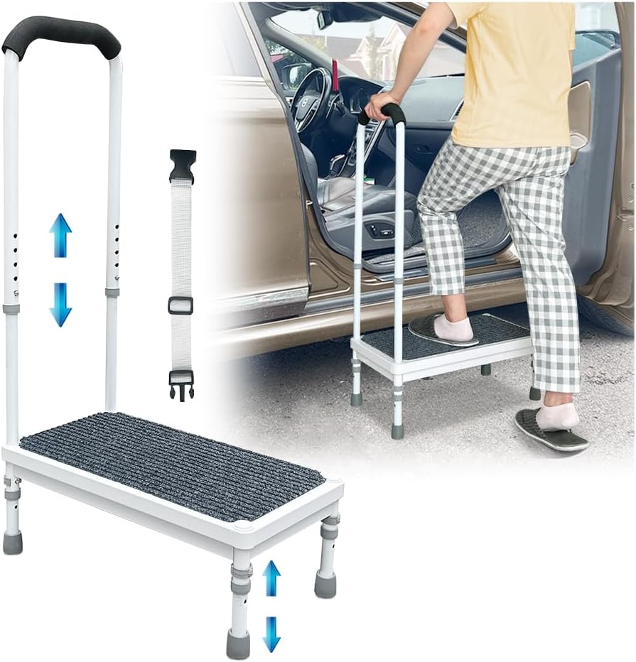 Medical Step Stool with Handle for Elderly Seniors SUV Car Steps 400lb Steppi...