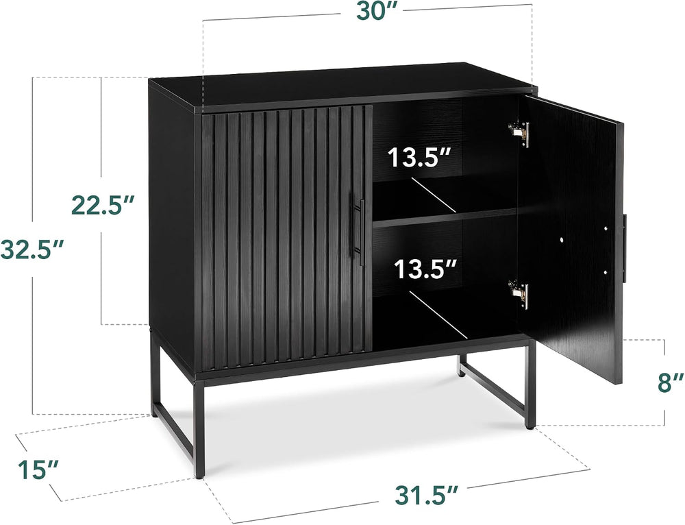 Best Choice Products Slatted Sideboard Buffet Cabinet, Entryway Table, Accent...
