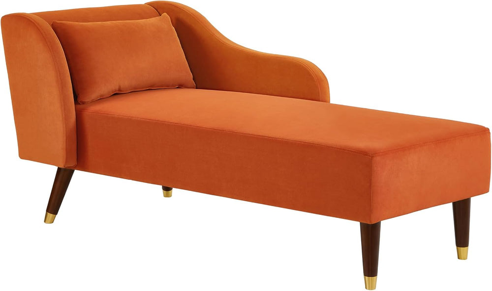 Bellemave Chaise Lounge Indoor, Velvet Upholstered Lounge Chair with Pillow, ...
