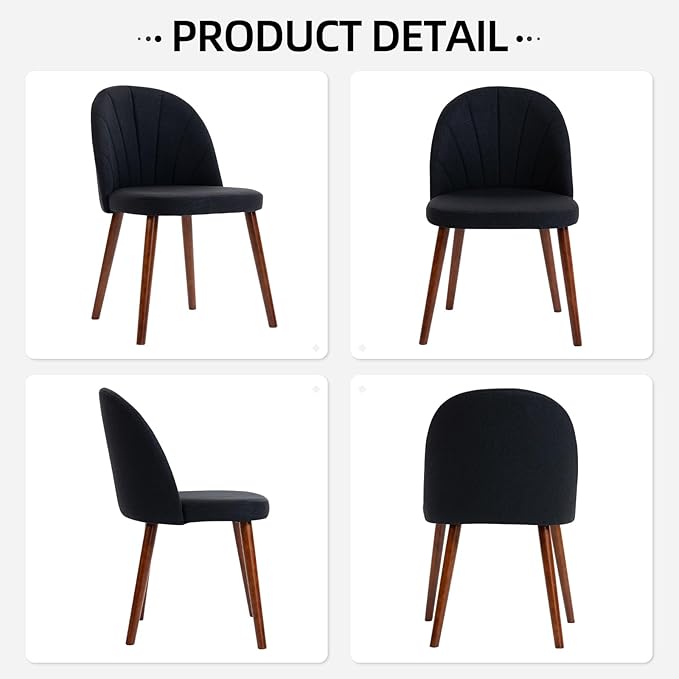 Fabric Dining Chairs Set of 6, Upholstered Mid Century Modern Dining Chairs, ...