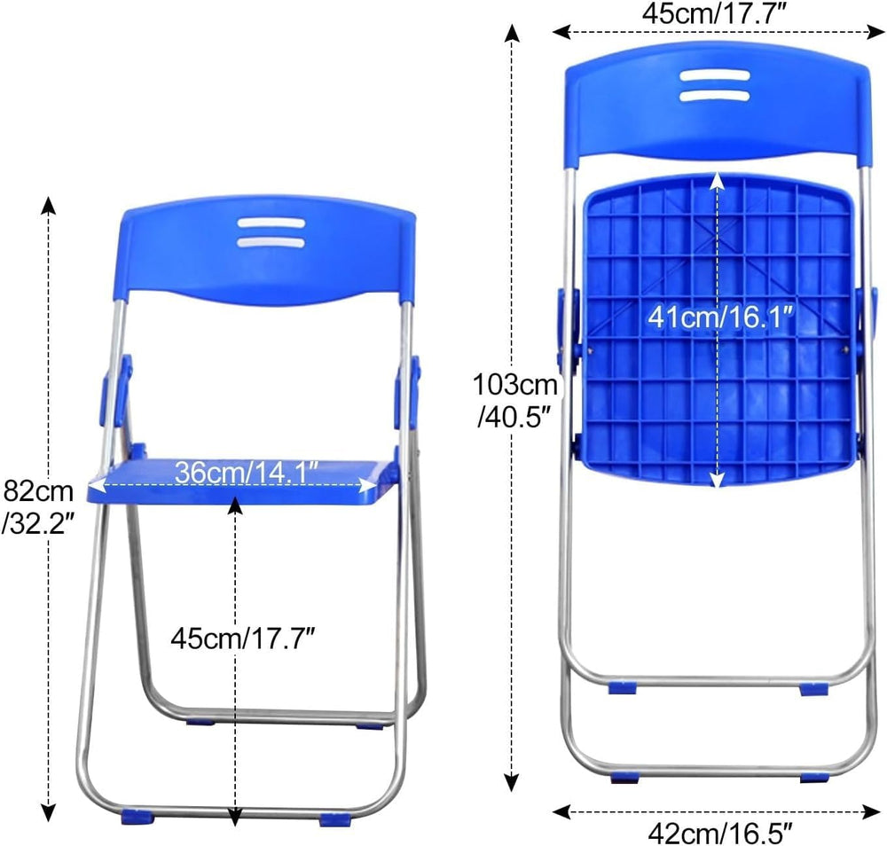 6 Pack Plastic Folding Chairs, Indoor Outdoor Portable Stackable Commercial S...