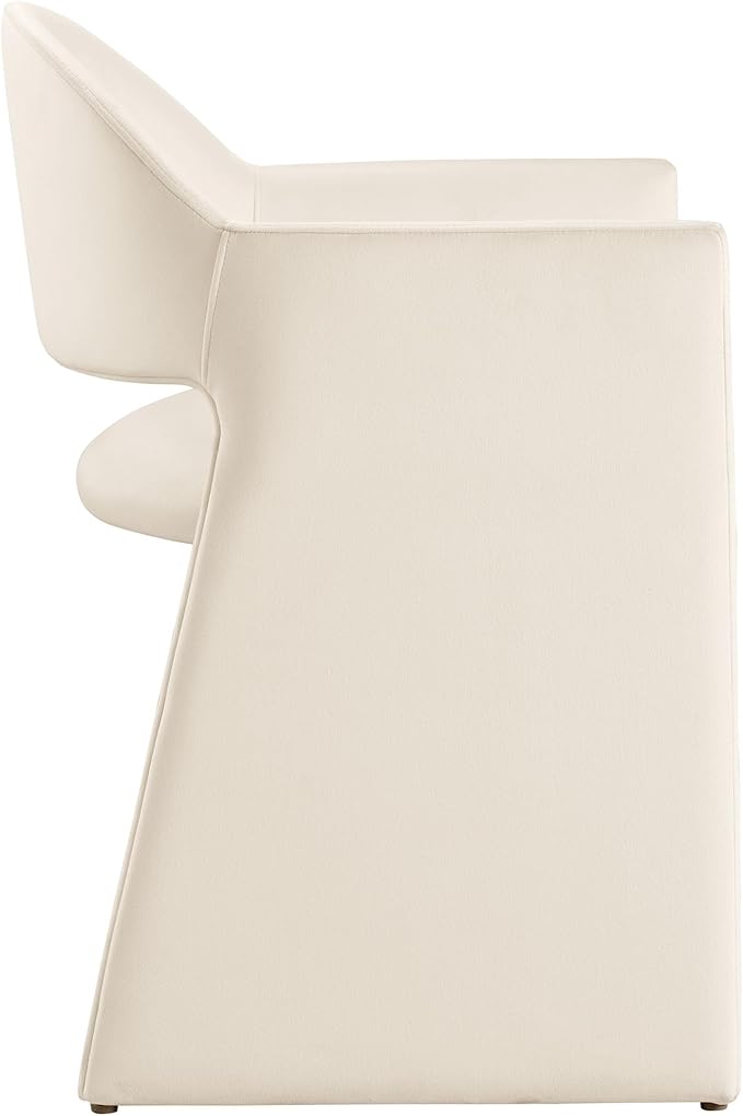 Modway Talia Performance Velvet Dining Armchair in Alabaster - Modern Curved ...
