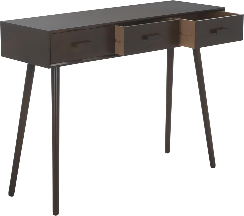 SAFAVIEH Home Collection - Albus Console Table, Dark Chocolate Brown 3-Drawer...