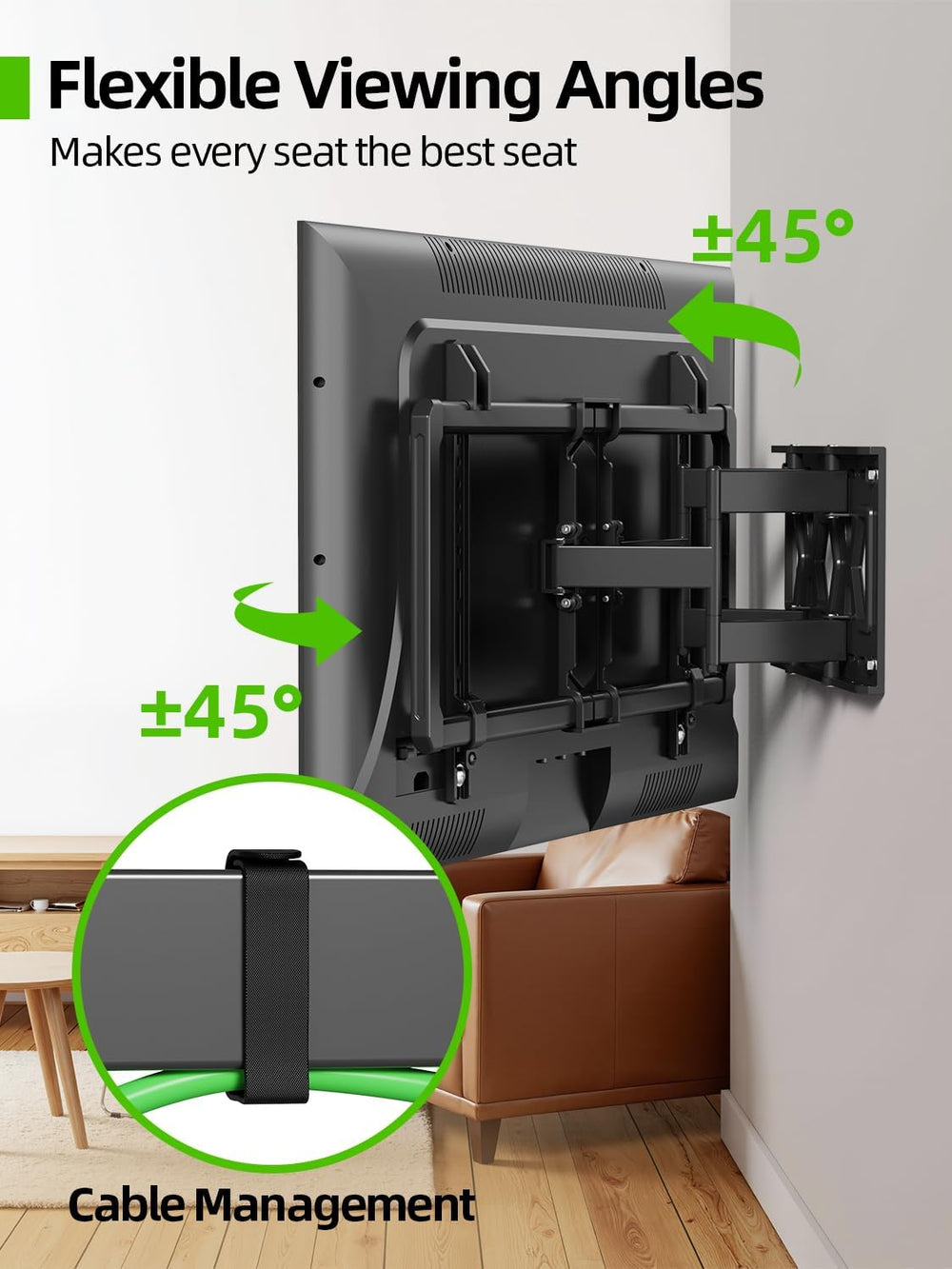USX MOUNT Ultra Slim TV Wall Mount for Most 37-90 inch Television, Full Motio...