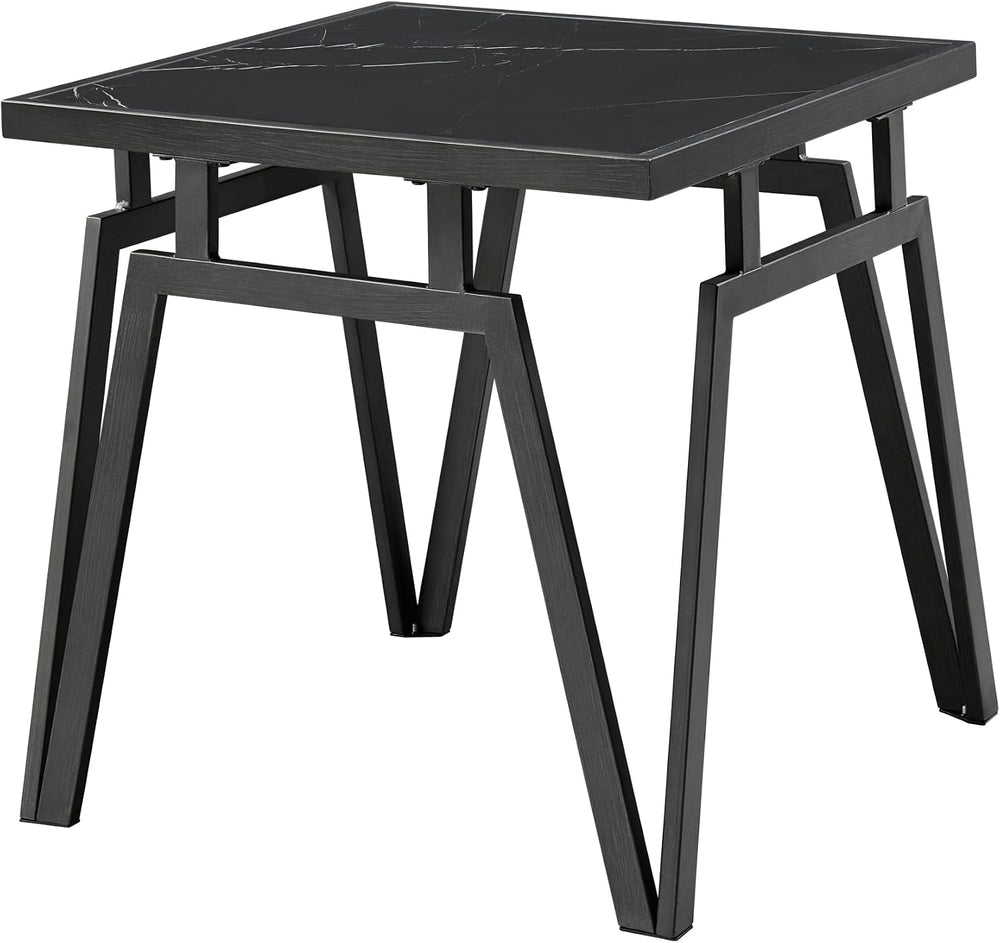 Modern Black 3pc Occasional Table Set with Sintered Stone Tops | Includes 1 c...