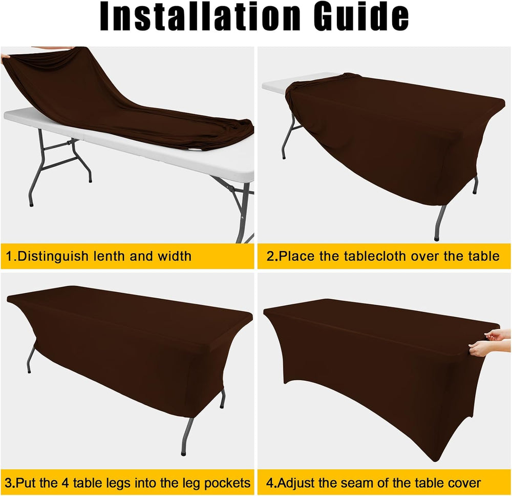 Smiry 2 Pack Spandex Table Cloth 8FT, Elastic Fitted Coffee Tablecloth