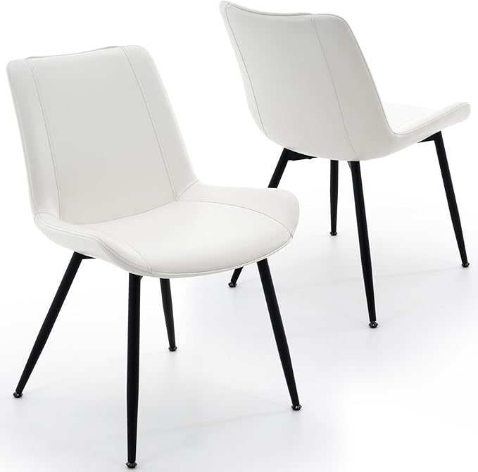 Brage Living Dining Chairs Set of 2, PU Leather Modern Armless Kitchen Dining...