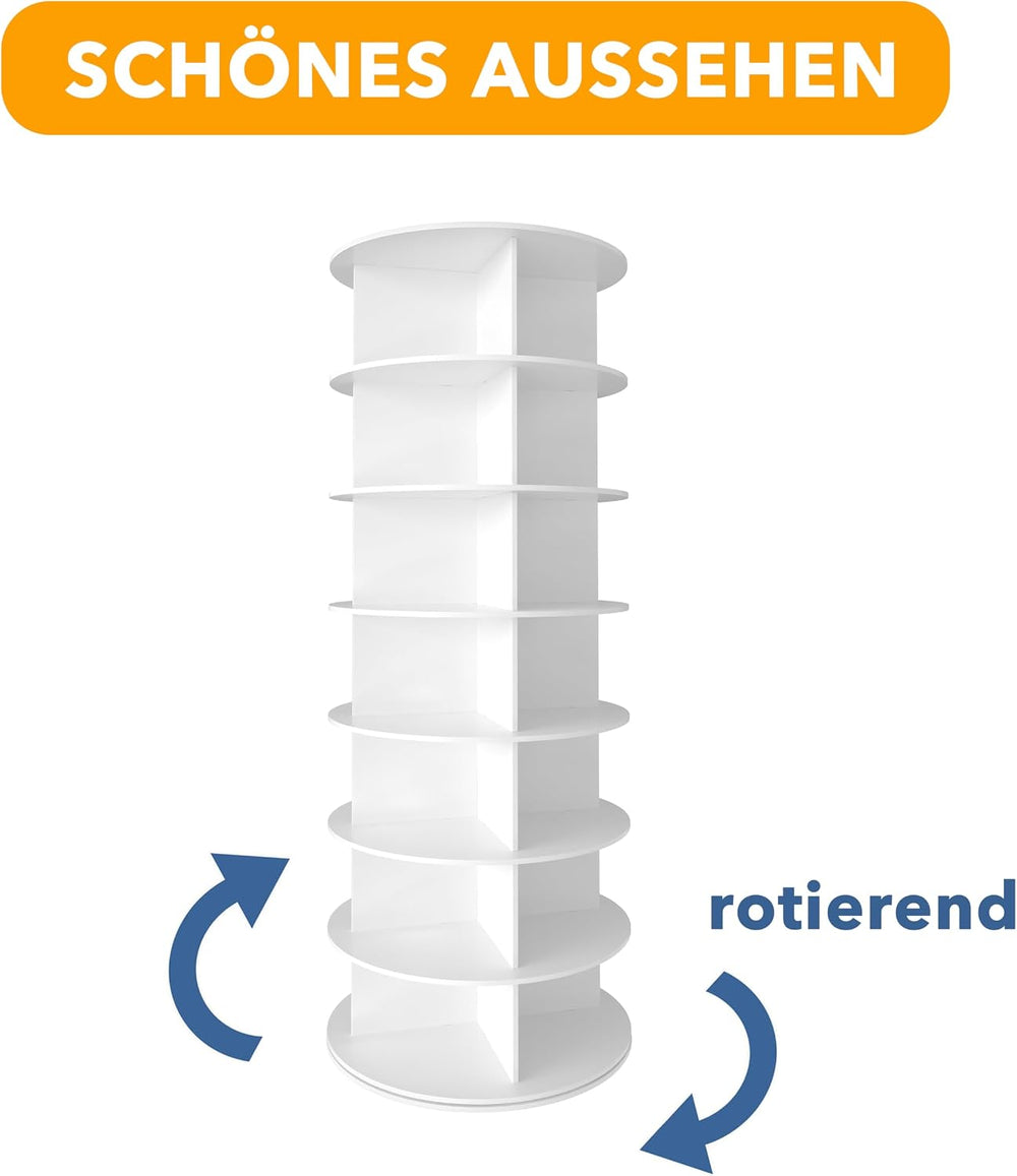 SpaceAid 7 Tier Rotating Shoe Rack Tower, Spinning Shoe Display Lazy Susan, R...