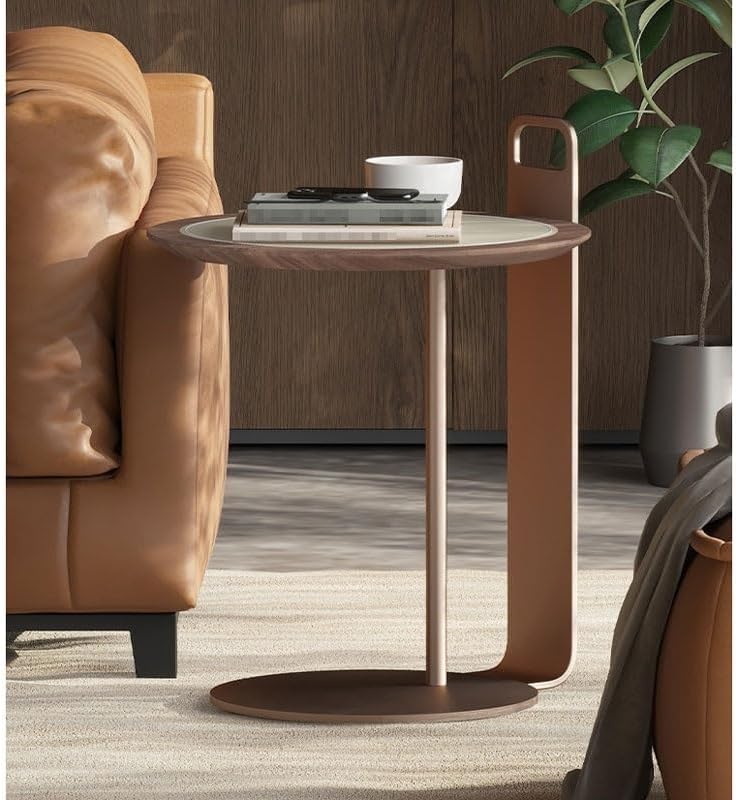 Living Room Sofa Side Table Tea Light Luxury Home Bedroom Saddle Leather Stor...