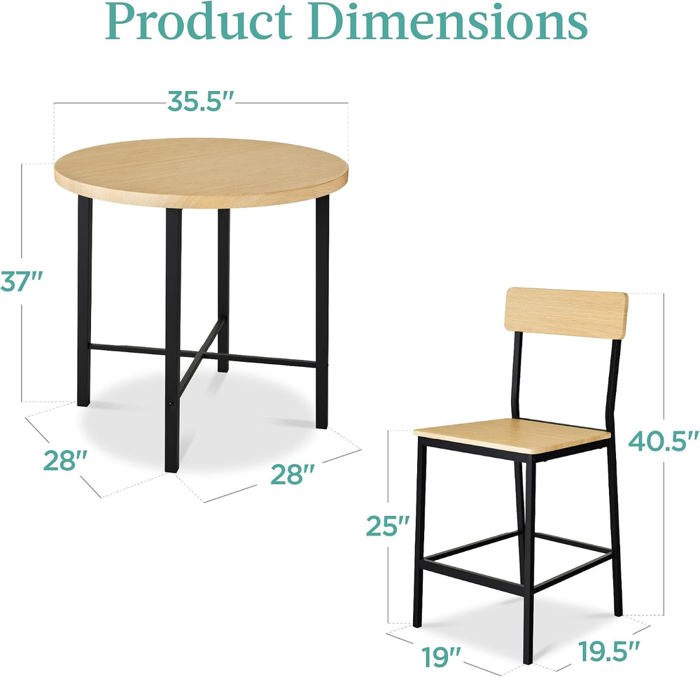 Best Choice Products 5-Piece Modern Round Counter Height Dining Set for Home ...
