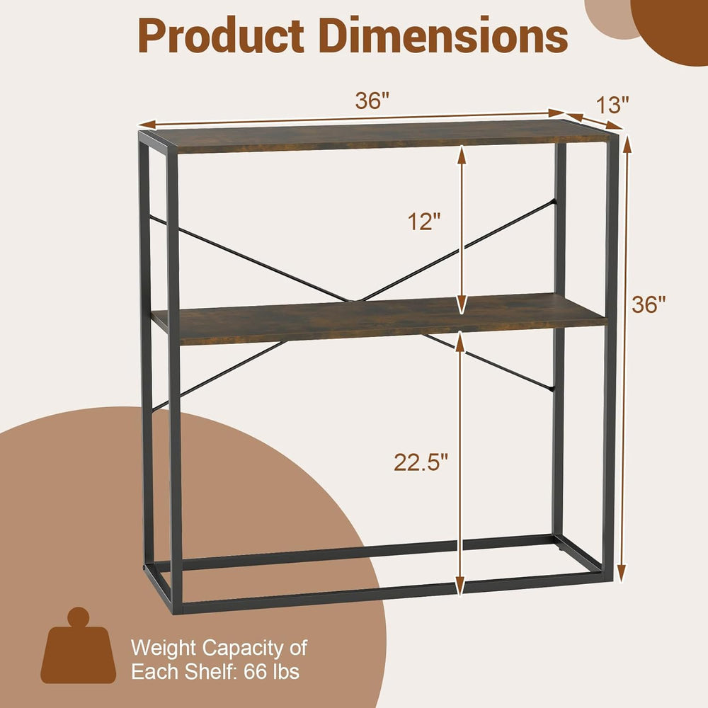 Giantex 36" Narrow Console Table, 2-Tier Entryway Tables with Wood Grain...