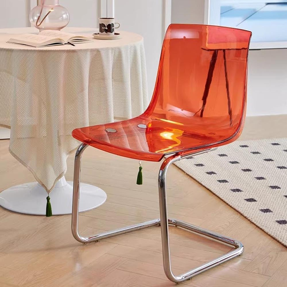 Etlegor Clear Acrylic Dining Chairs, Modern Kitchen Chairs with Chrome Base, ...