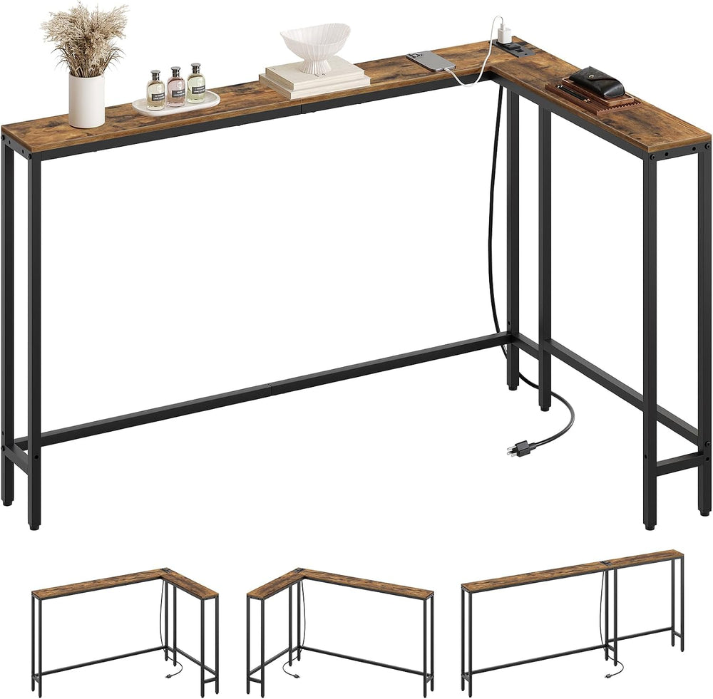 YATINEY Narrow Console Table with Outlets, 70.9" Sofa Table Narrow Long,...