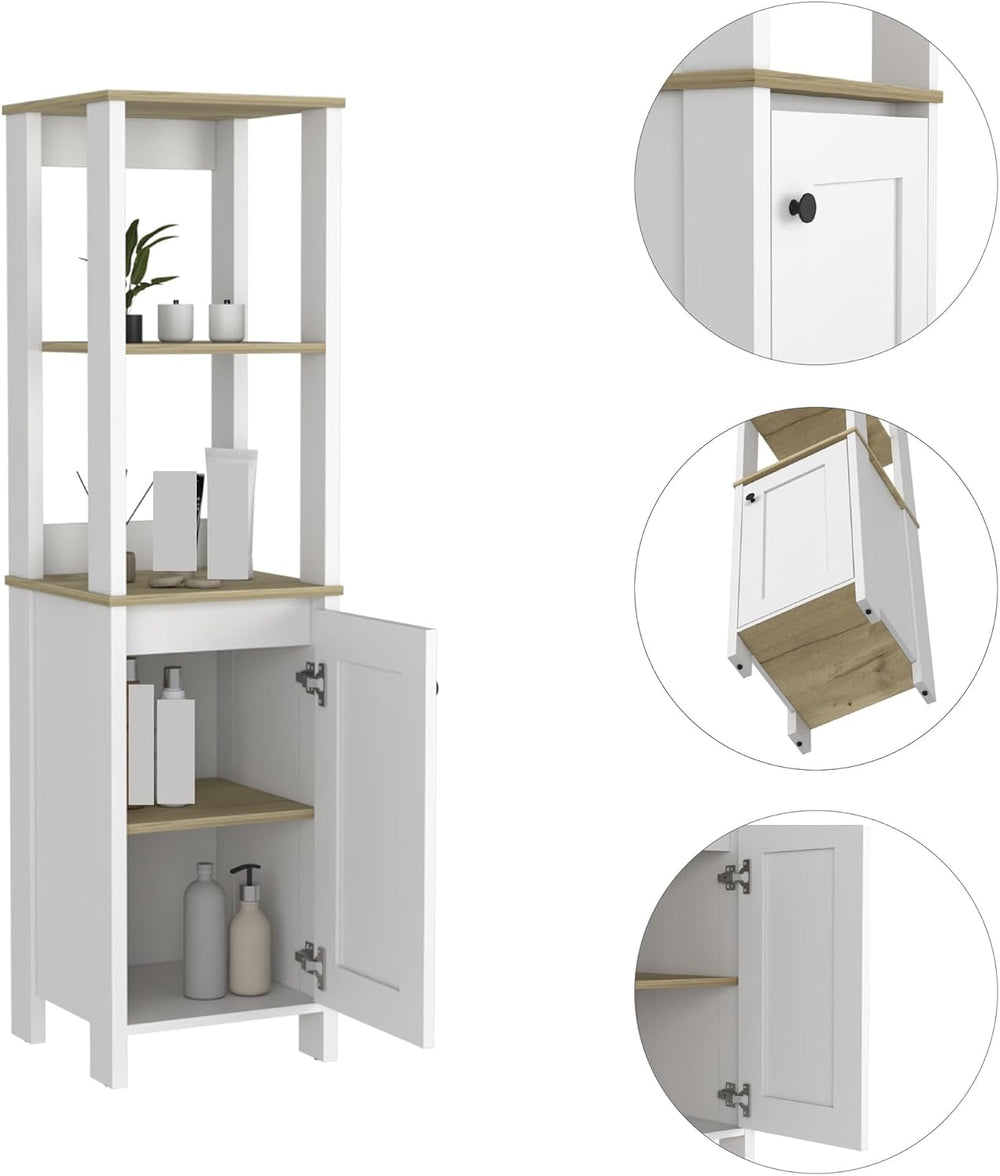 Corner Storage Cabinet with 4-Shelf, Wine Sideboard Pantry Cabinet for Living...