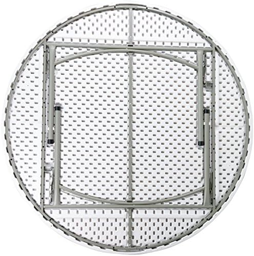 Flash Furniture 6-Foot Round Granite White Plastic Folding Table