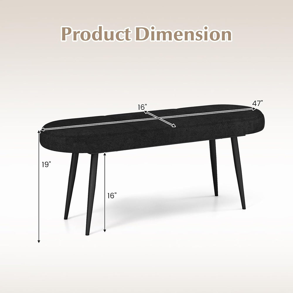 GIANTEX 47 inch Entryway Bench - End of Bed Bench, Upholstered Bench for Bedr...
