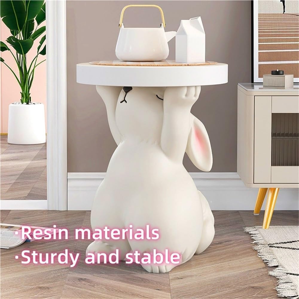 Side Table for Couch, Cute Style Rabbit Shape End Table, Living Room Decor wi...
