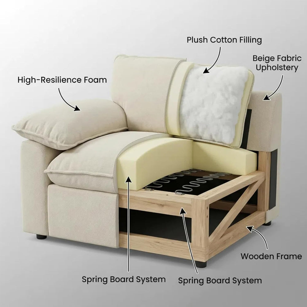 Furnimart Oversized Chair with Storage Ottoman, 44" Wide Cloud Chair and...