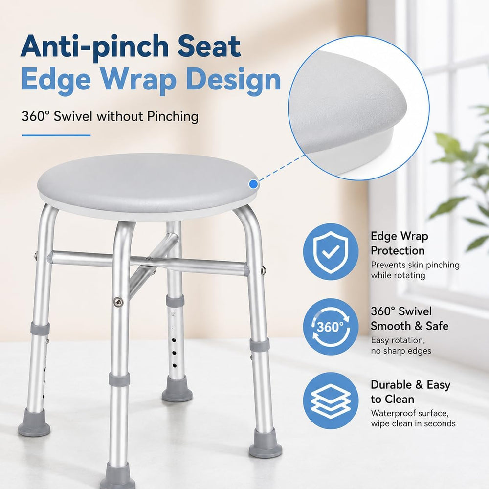 Adjustable Swivel Bath Seat Shower Chair for Inside Shower, Shower Seat for I...