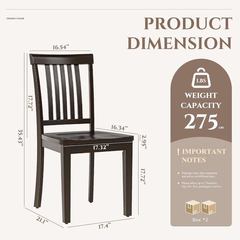 COLAMY Wooden Dining Chairs Set of 4, Spindle High Back Windsor Kitchen Side ...