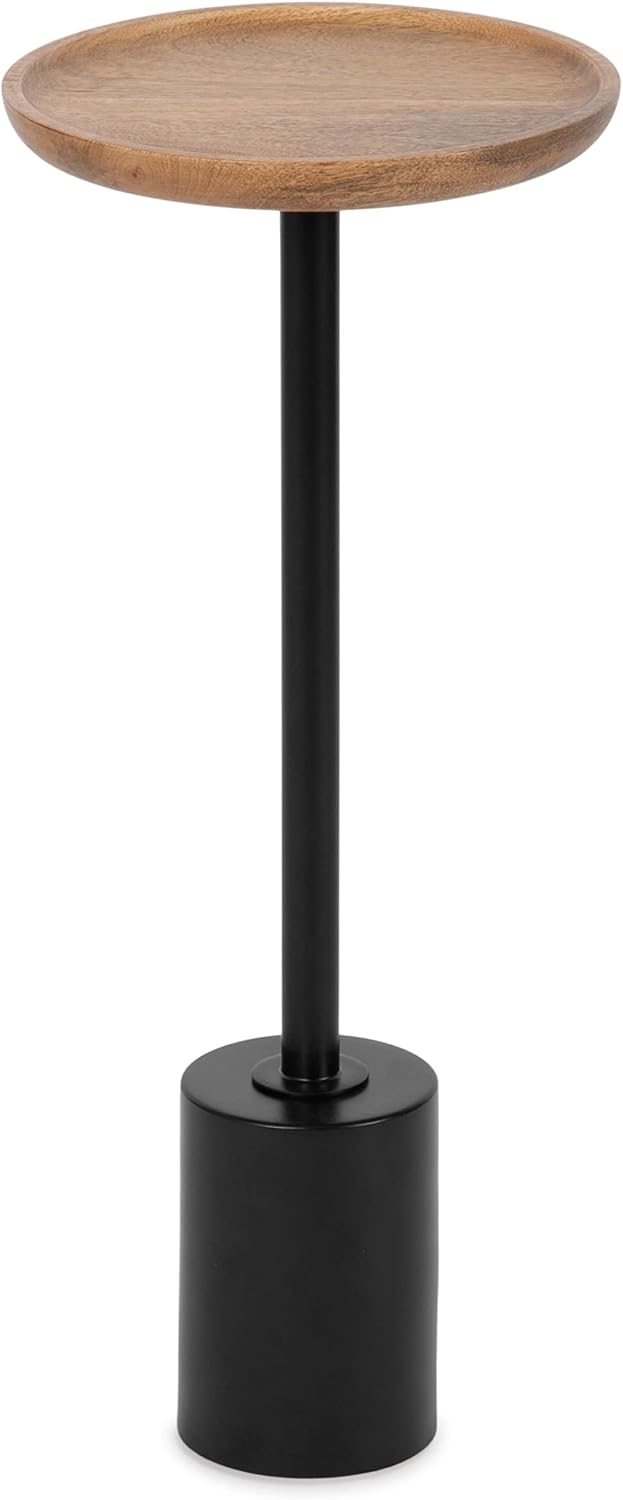 Kate and Laurel Xyler Modern Metal and Wood Round Drink Table | 10 x 10 x 24,...