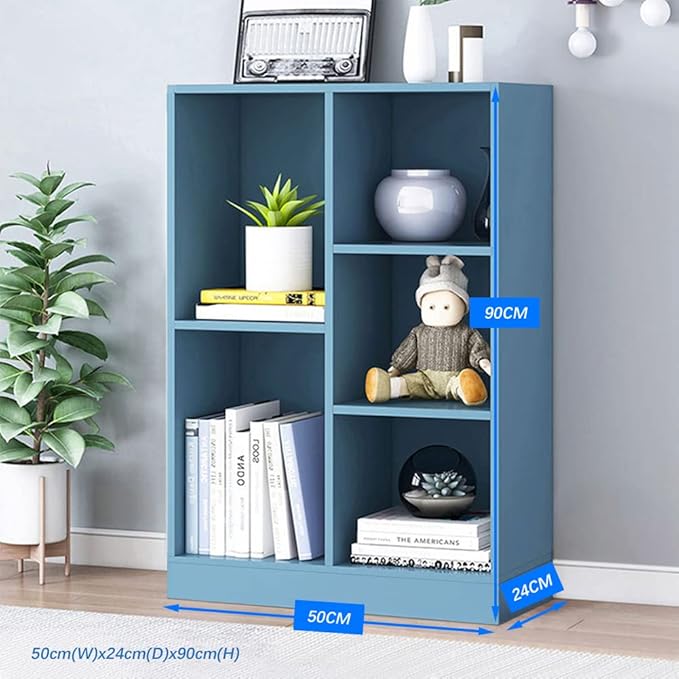 IOTXY Open Shelf Low Bookcase - Wooden 3-Tier Floor Standing Display Cabinet ...