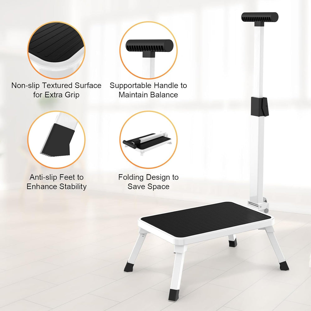 Step Stools for Adults, Foldable Step Stool with Handle for Elderly Seniors S...