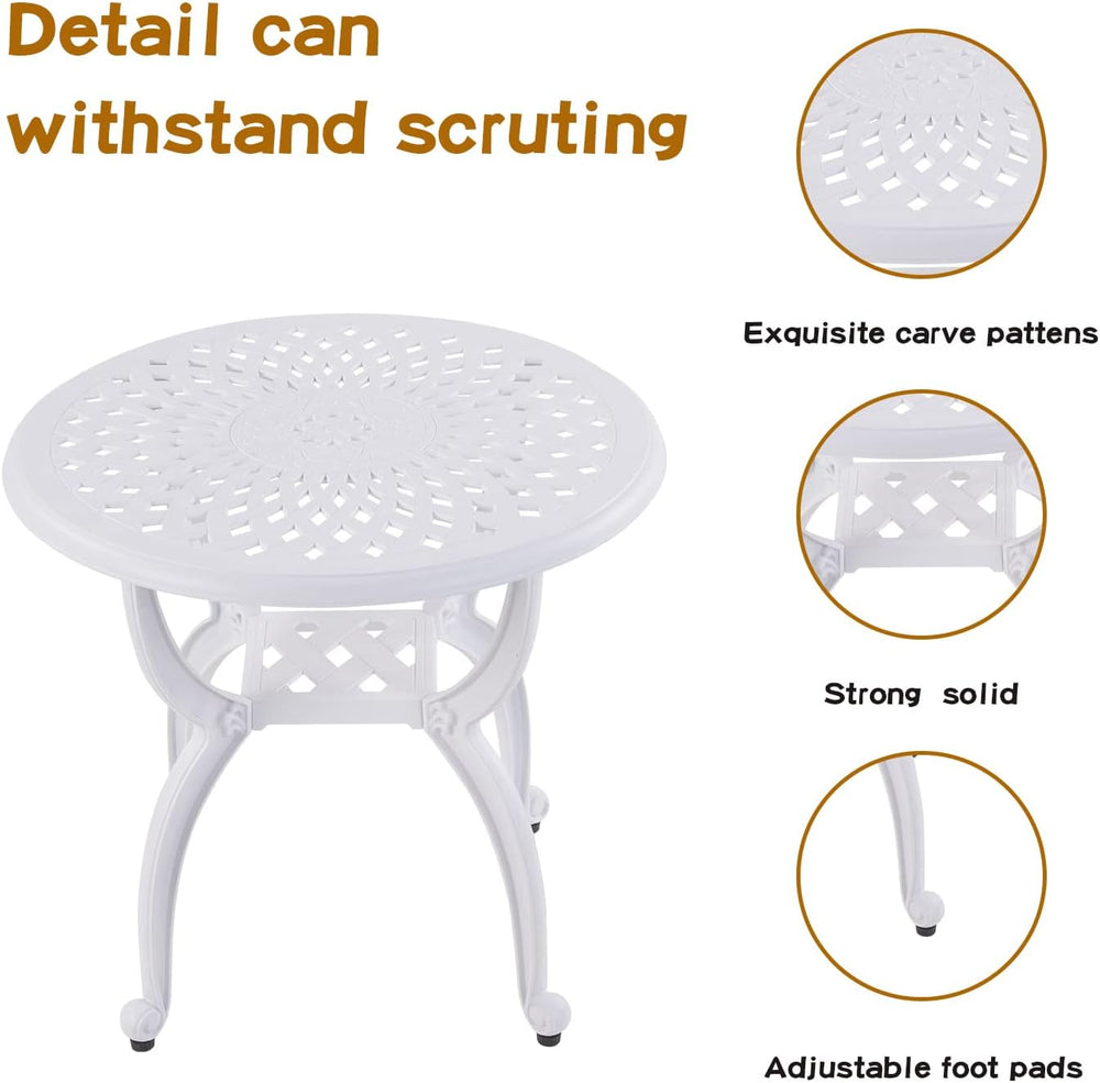 YKSY&YKSY Jardin DE CENTENNAIL 3-Piece Outdoor Bistro Set Cast Aluminum R...
