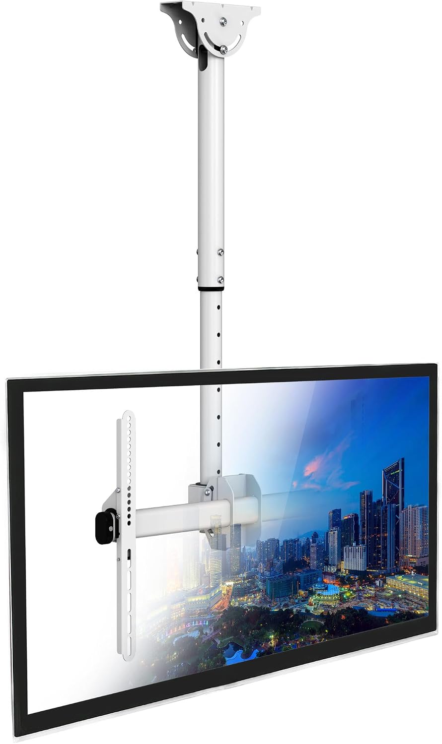 Mount-It! TV Ceiling Mount Bracket, 32-75", 110 lbs, White | Full motion...