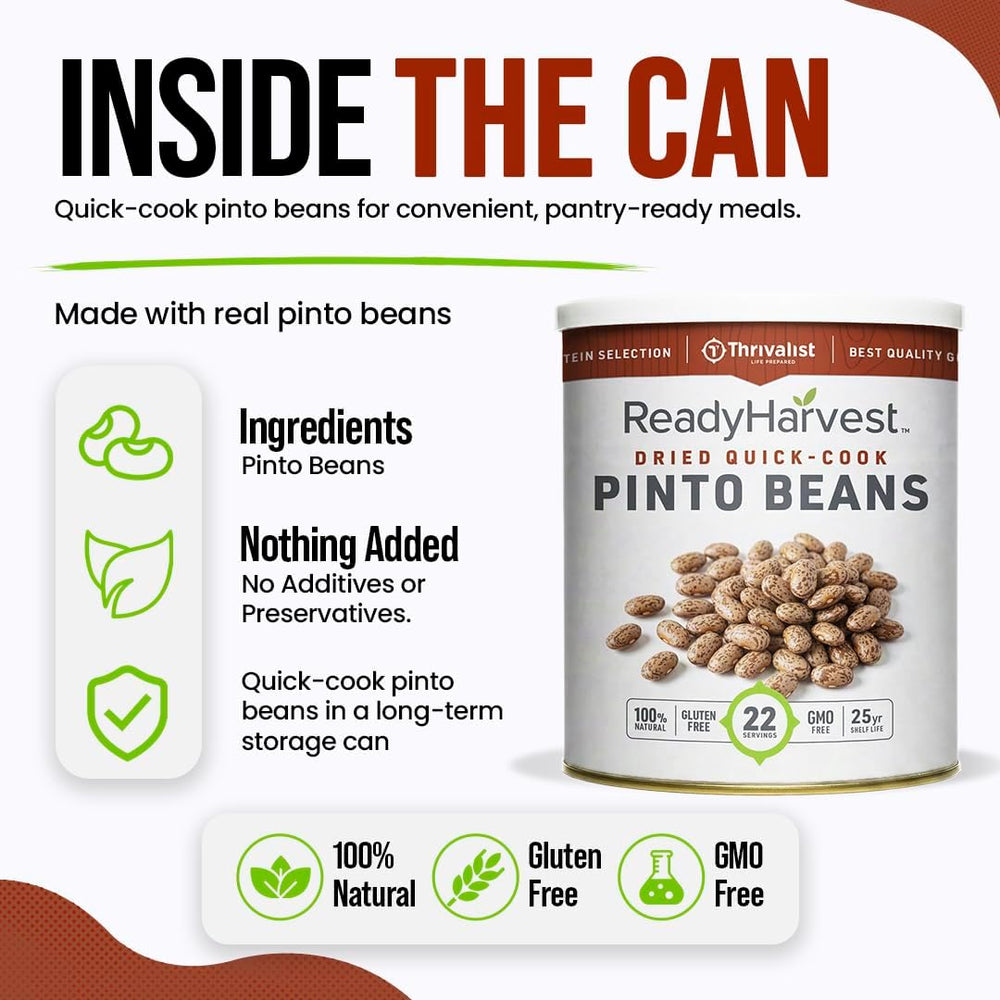 Ready Harvest Dried Quick-Cook Pinto Beans, #10 Can