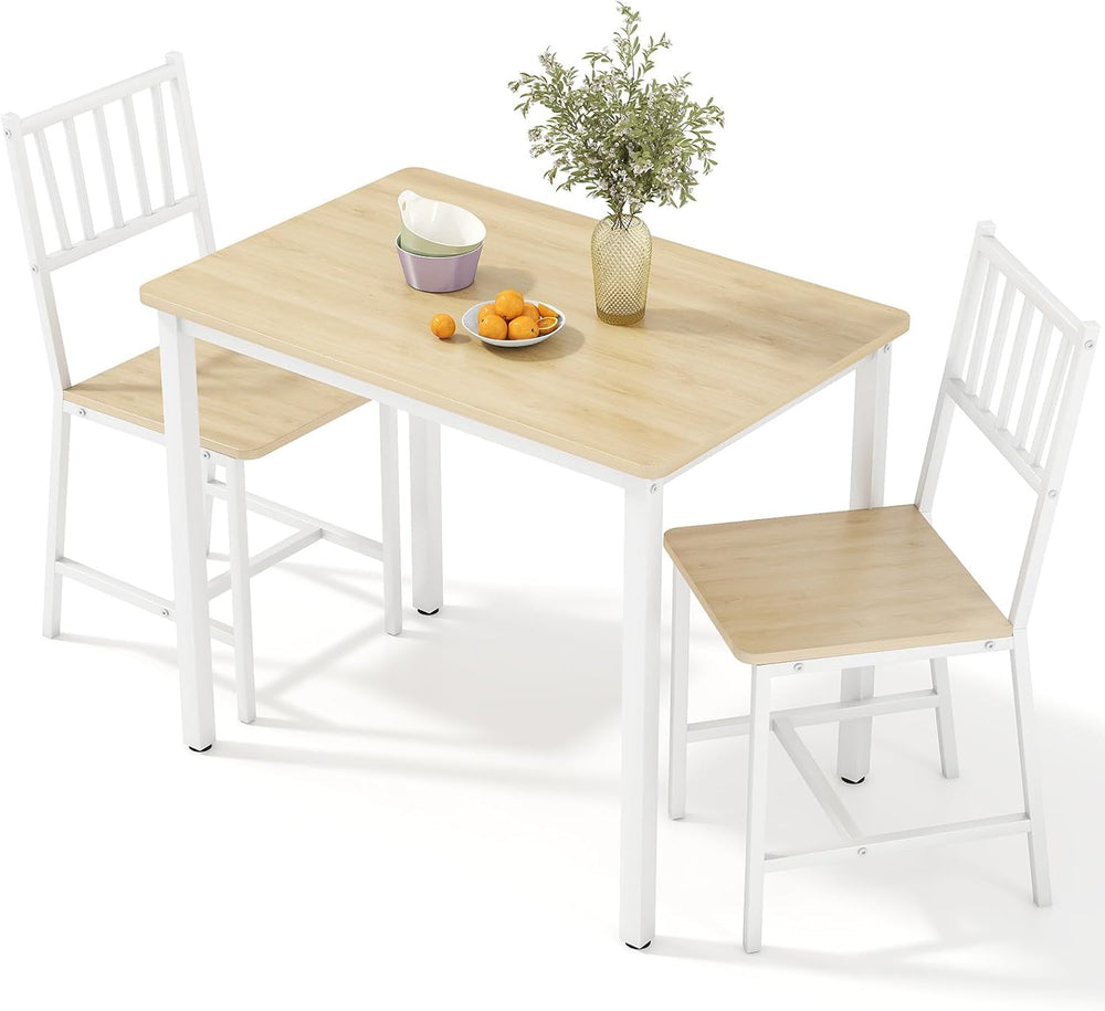 Rovibek 3 Piece Dining Table Set for 2 with Steel Frame & Adjustable Feet...